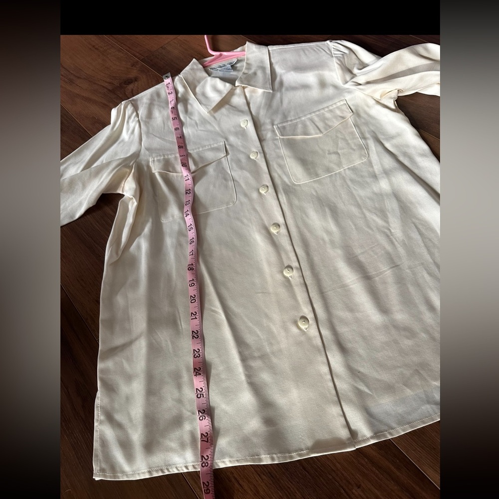 Vintage Anna And Frank 100% Silk Button Down Blouse - Picture 9 of 13